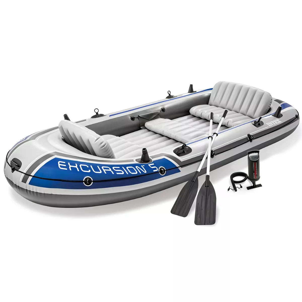 Intex Excursion Inflatable Water Fishing River Boat Raft Set with Oars