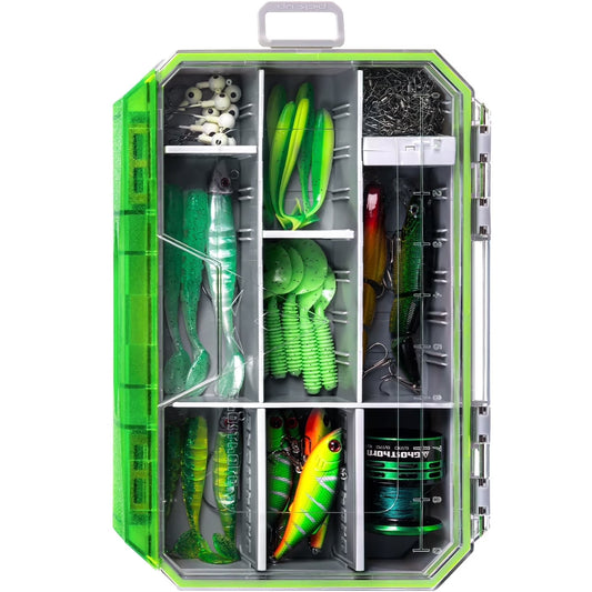 Ghosthor Plastic Fishing Tackle Box Organizer,Waterproof 3600 and 3700 Tackle Trays with Removable Partition,Fishing Lures/Bait/Gear Storage, 3600 1Pc